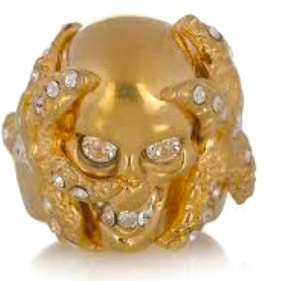 Alexander McQueen Starfish Skull Gold Ring- Size 11 (sizing chart in pics) - Picture 1 of 8